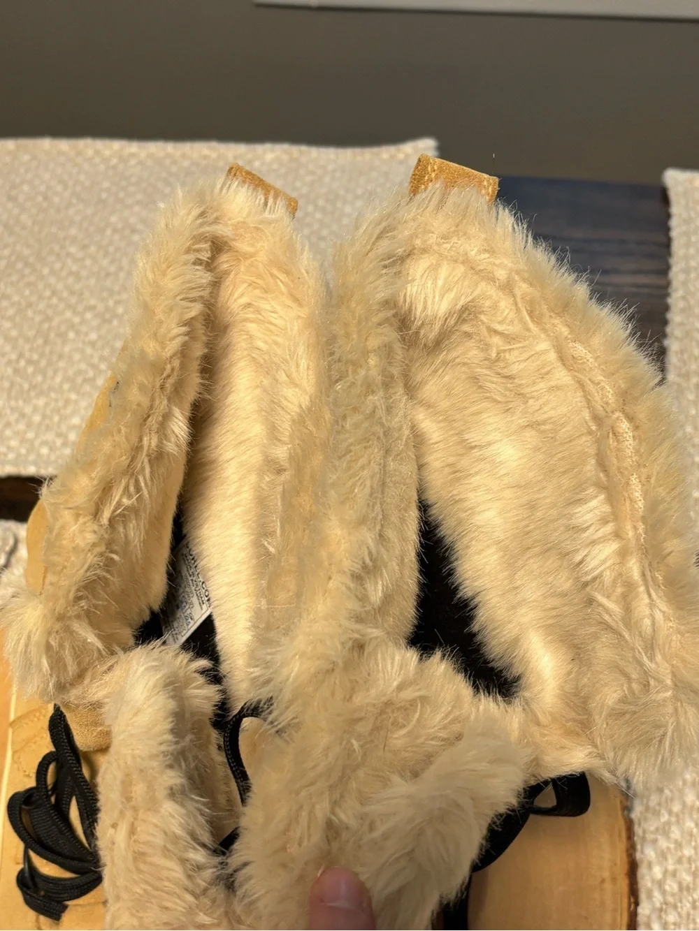 Sorel Tan Faux-Fur Lace-Up Waterproof Winter Boots